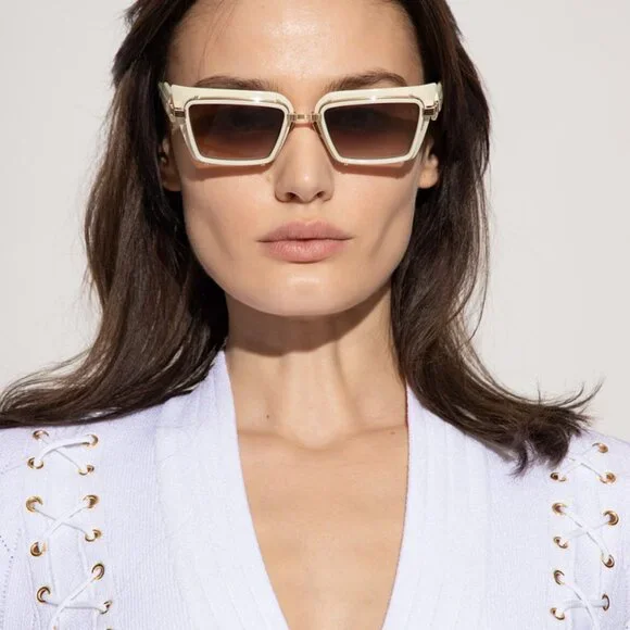 NEW BALMAIN ADMIRABLE  WHITE/BROWN UNISEX SUNGLASSES BALMAIN BPS-130C NEW BALMAIN ADMIRABLE SUNGLASSES BALMAIN BPS-130C UNISEX  main image 3